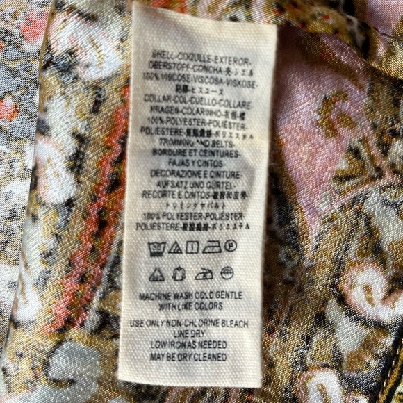 Free People All Yours Faux Suede Trim Kimono Boho Bell Sleeve Paisley Jacket Top - Picture 8 of 10